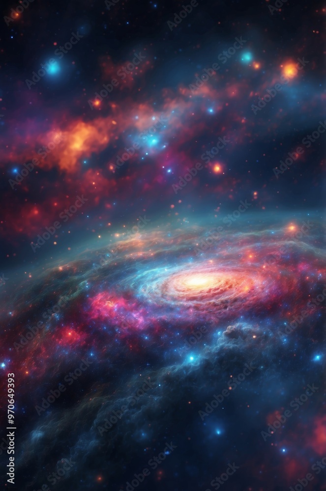 Fototapeta premium Cosmic Nebulae with Bright Stars and Galactic Dust.