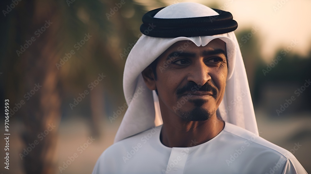 Young handsome Emirati man in traditional outfit Young handsome Emirati man in traditional outfit