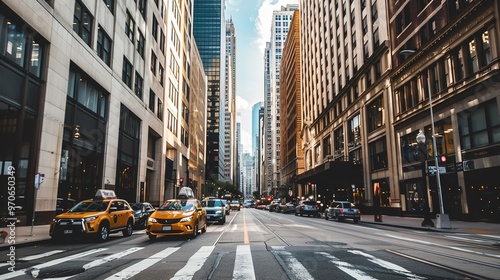 A high-rise cityscape showcasing the bustling financial district, representing growth, ambition,