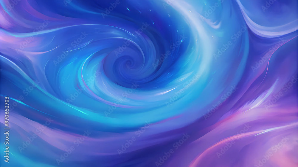 Obraz premium Abstract Swirling Liquid with Blue and Purple Metallic Sheen