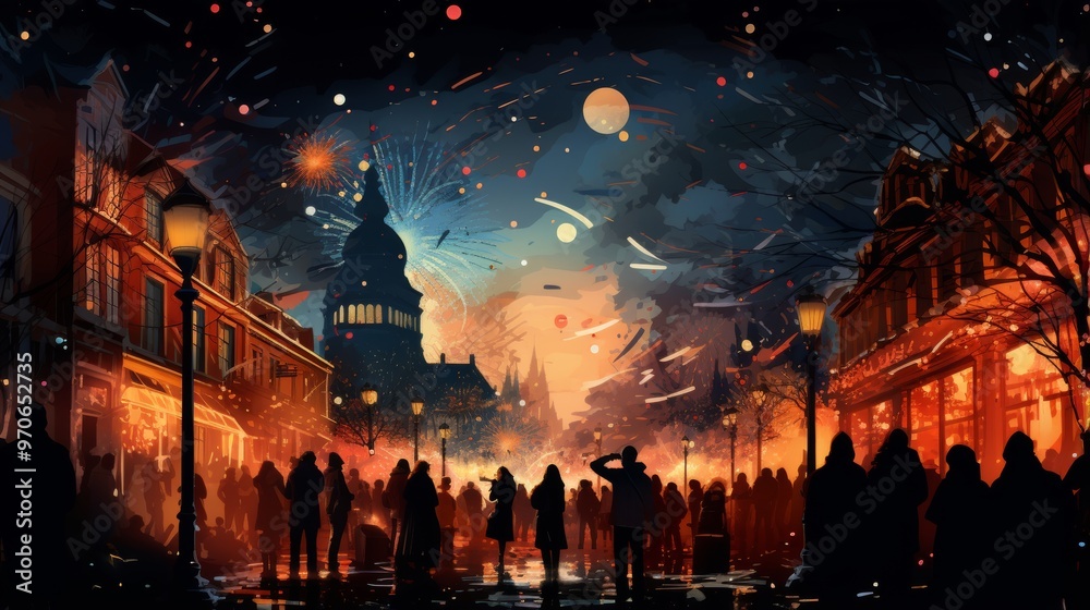 Fototapeta premium New Year Eve December 31 Generative AI