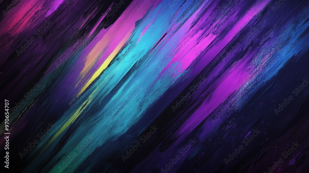 Abstract vibrant brush strokes in purple and Abstract vibrant brush strokes in purple and