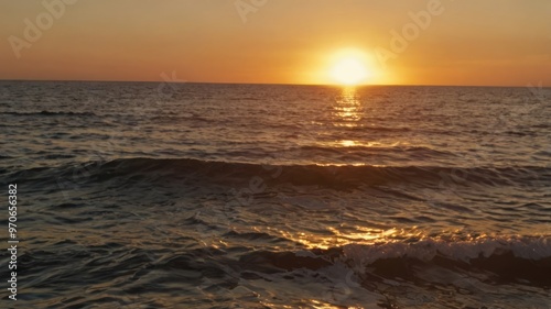 Golden Sunset Over the Ocean