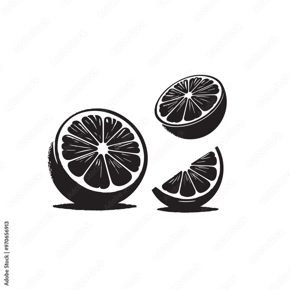 Lemon illustration vector design. Lemon silhouette black and white. Lemon illustration vector design. Lemon silhouette black and white.