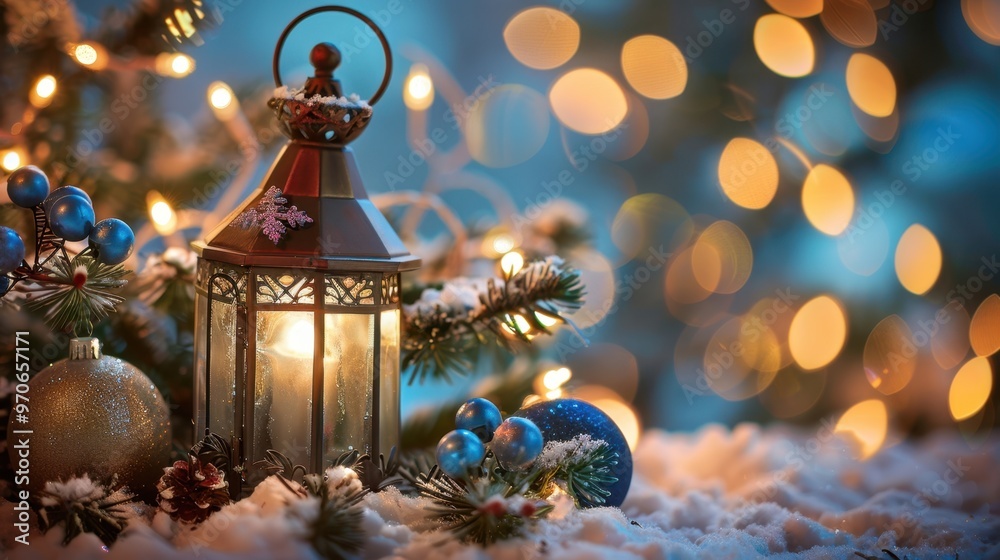 The Lantern Among Christmas Decor