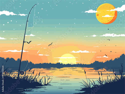 Tranquil Escape: Angler's Haven by a Serene Lake