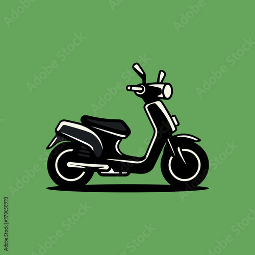 scooter logo black and white illustration