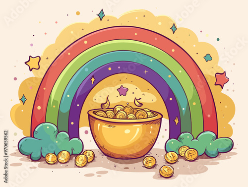 Rainbow's Golden Promise: Discovering Happiness and Hope Amidst Leisurely Pursuits