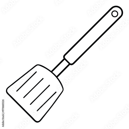 Black Silhouette Spatula Vector Art.