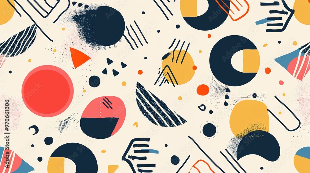 Abstract shape pattern wallpaper