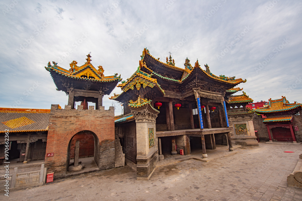 Ancient architecture of Houtu Temple in Jiexiu, Jincheng, Shanxi, China Ancient architecture of Houtu Temple in Jiexiu, Jincheng, Shanxi, China