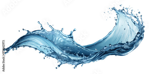 Water wave splashon water surface, Isolated on  transparent background photo