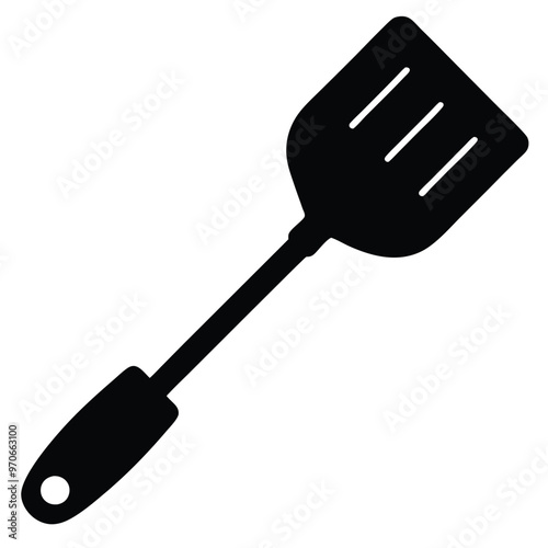 Black Silhouette Spatula Vector Art.