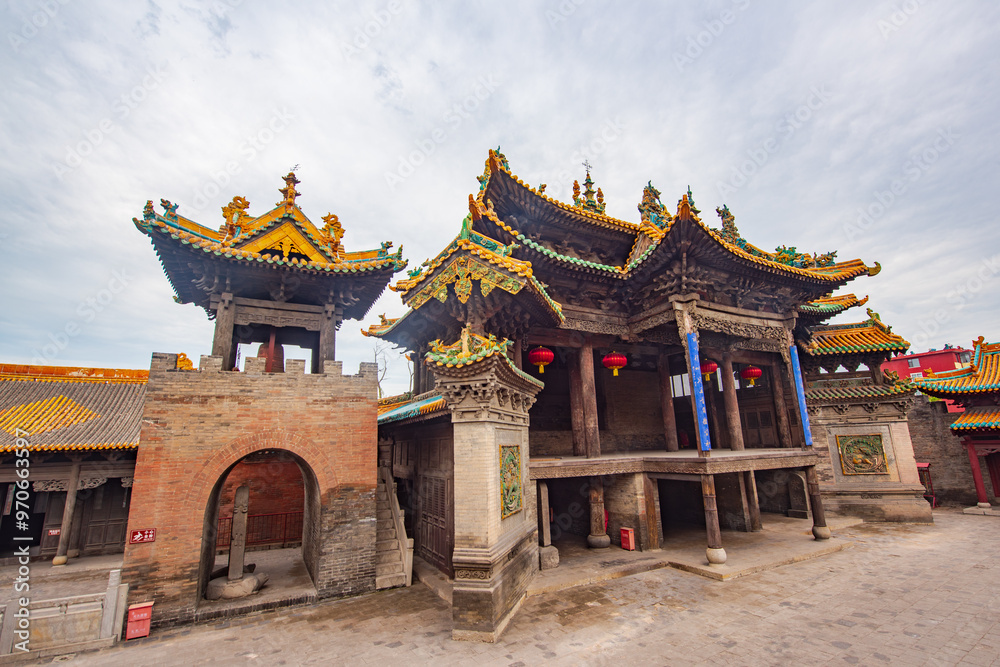 Ancient architecture of Houtu Temple in Jiexiu, Jincheng, Shanxi, China Ancient architecture of Houtu Temple in Jiexiu, Jincheng, Shanxi, China