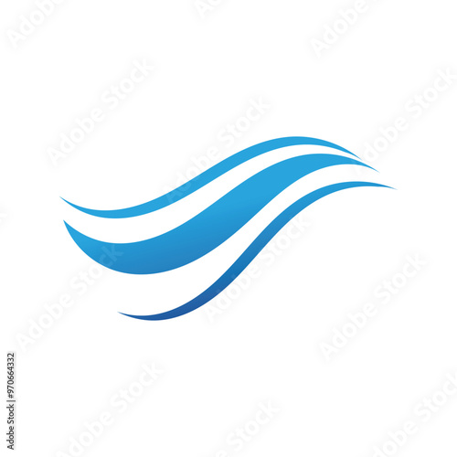 Water wave icon vector template logo