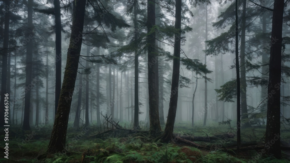 Obraz premium Misty Forest Enchantment