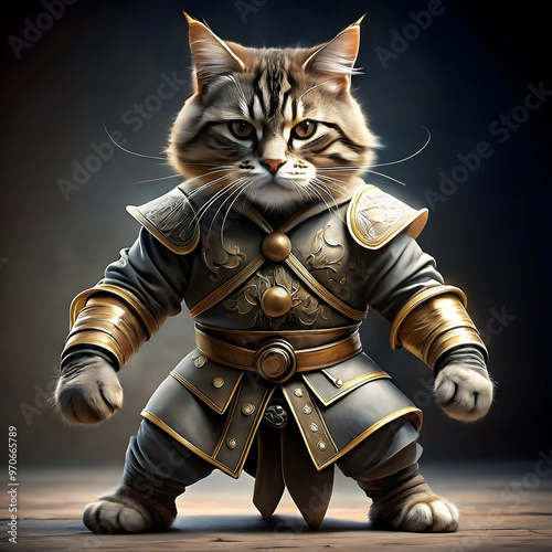 dressed cat dark background