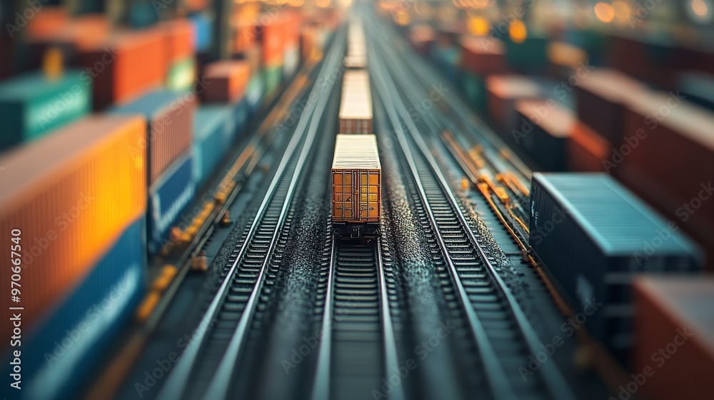 Vibrant Cargo Train With Shipping Containers