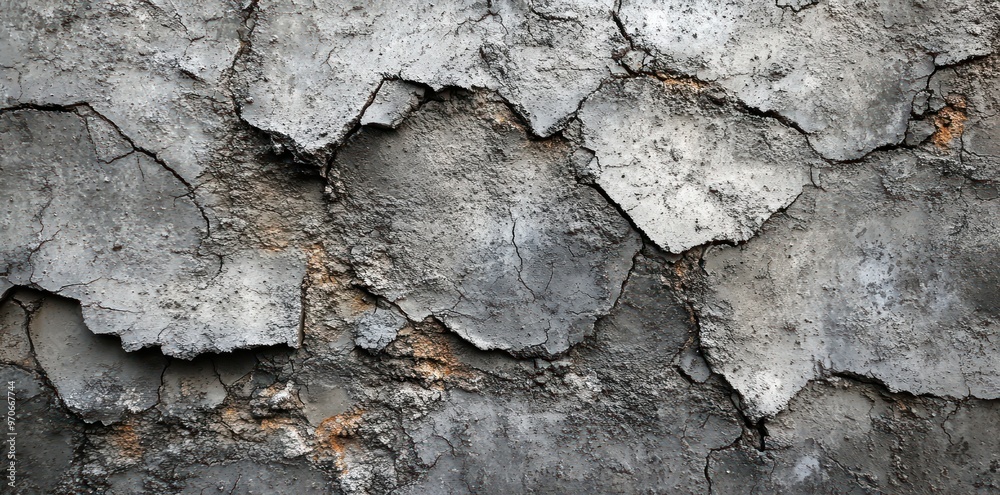 Cracked and Weathered Concrete Wall Cracked and Weathered Concrete Wall