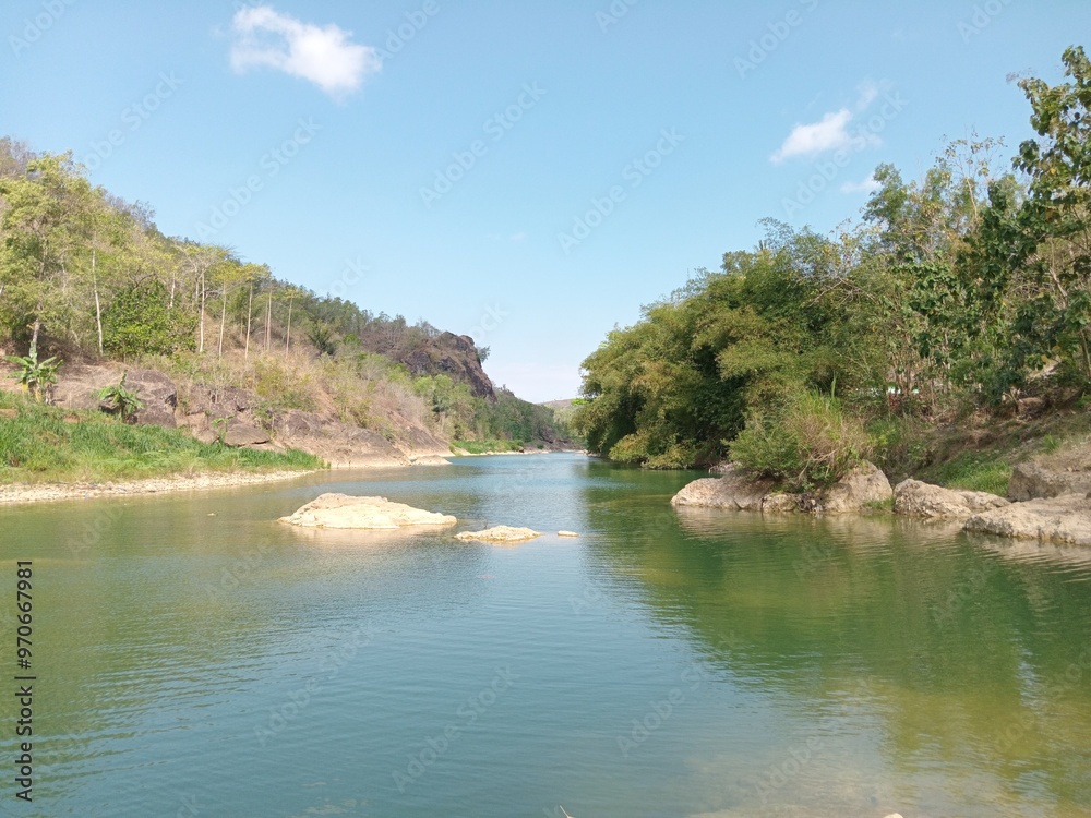Landscape view river with clean water in Oyo river Landscape view river with clean water in Oyo river