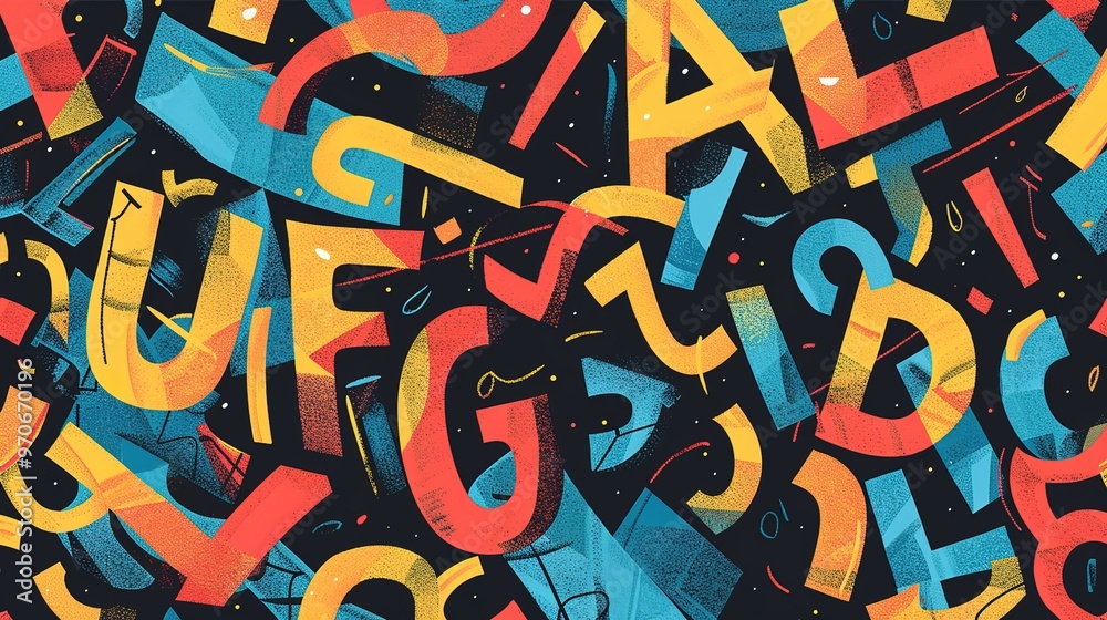 Fototapeta premium Bold typography pattern wallpaper