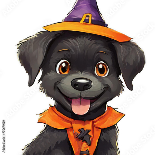 ハロウィーンの可愛い犬