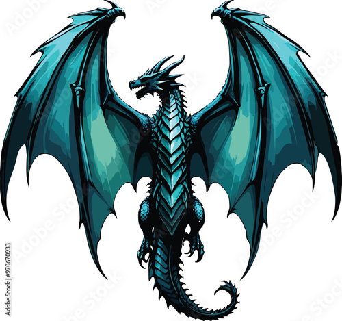A flying dragon t-shirt design is ready for print