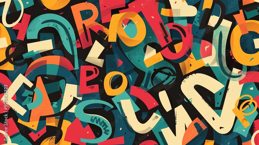 Bold typography pattern wallpaper