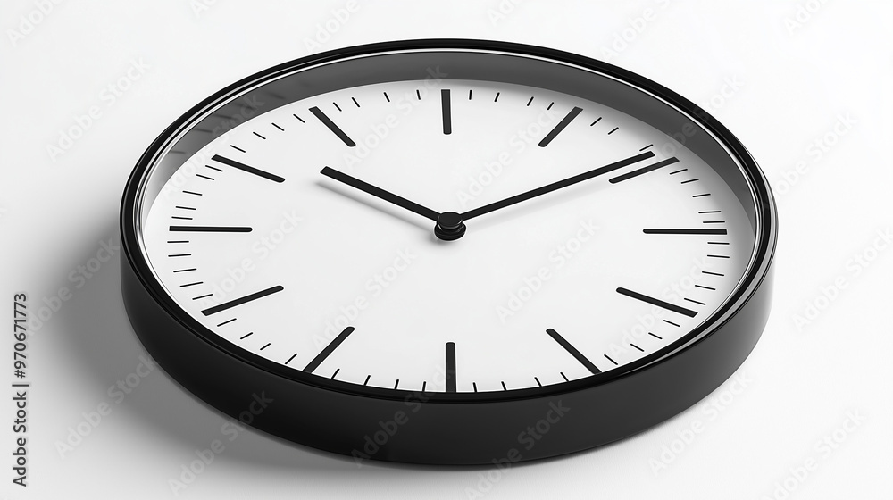 A minimalist clock, isolated on a white background A minimalist clock, isolated on a white background