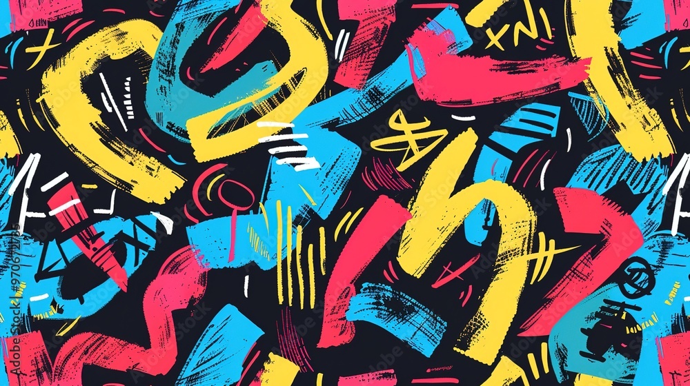 Bold typography pattern wallpaper