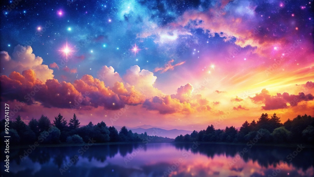 Fototapeta premium sunset over the river