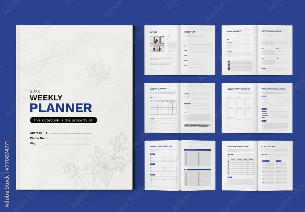 Weekly Planner Design Template Layout Stock Template | Adobe Stock