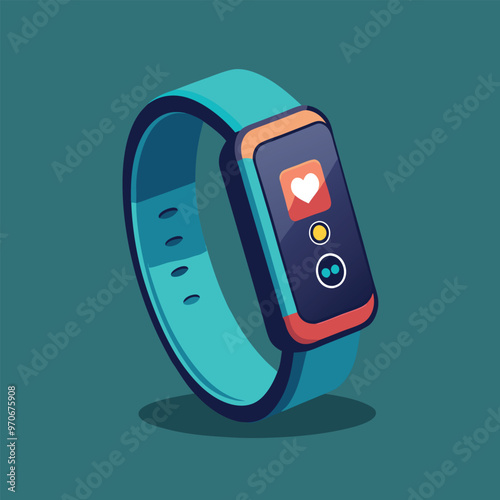 illustration of a sleek, modern fitness tracker worn on the wrist
