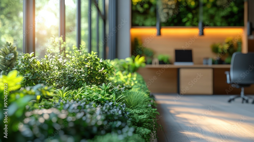 Eco-Friendly Office Design with Natural Greenery Eco-Friendly Office Design with Natural Greenery