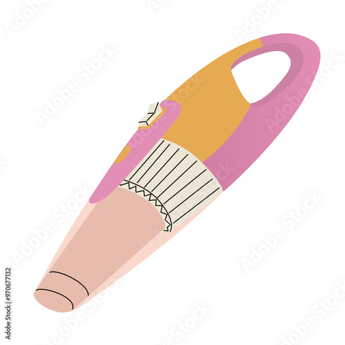 Modern autonomous handheld vacuum cleaner. Cleaning surfaces from dust and dirt. Cleaning and keeping the house clean. Vector illustration isolated on a transparent background.