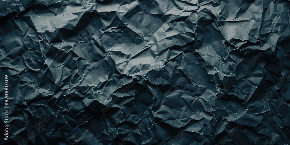 Crumpled charcoal paper texture shrouded in mystery suggests untold stories Crumpled charcoal paper texture shrouded in mystery suggests untold stories