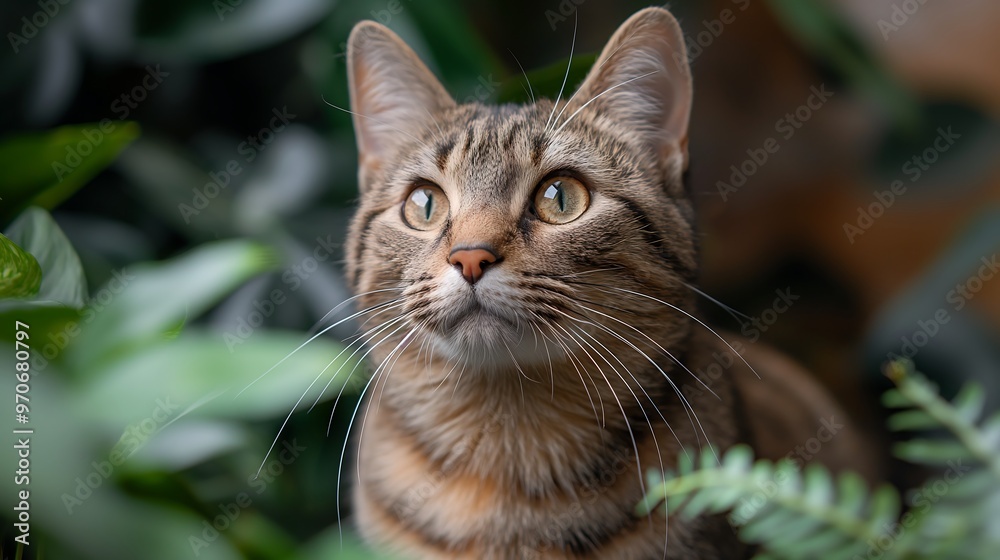 Cat surrounded by house plants Cat surrounded by house plants