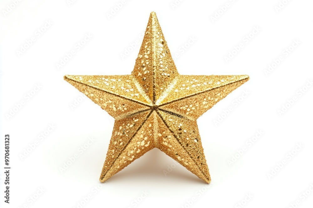 Golden Christmas Star on white background. Golden Christmas Star on white background.