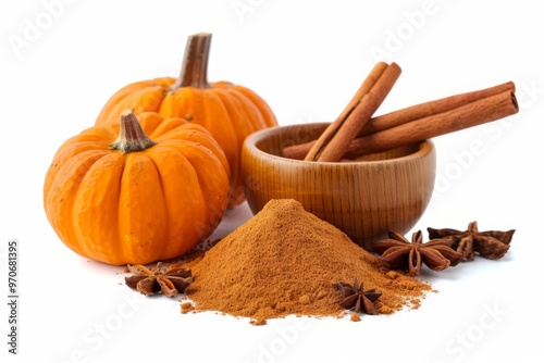 A fresh Pumpkin spice and Pumpkin spice Power isolated on white