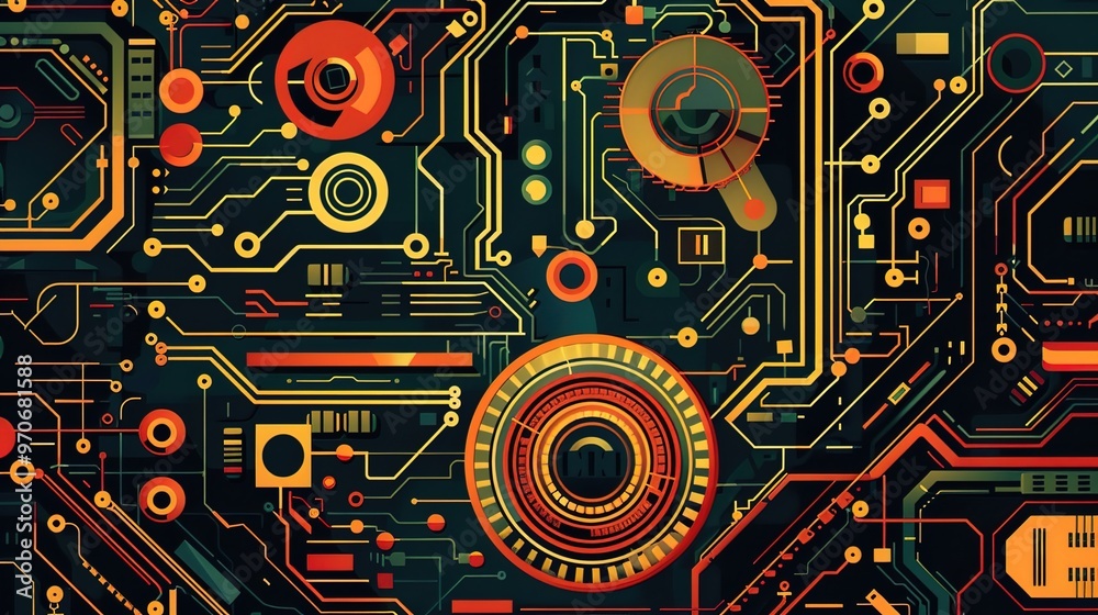 Retro tech pattern wallpaper Retro tech pattern wallpaper