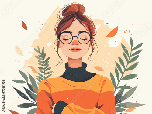 Gratitude for Life: Embracing Appreciation, Contentment, and the Cherished Moments of Leisure in a Minimalist Cartoon Illustration