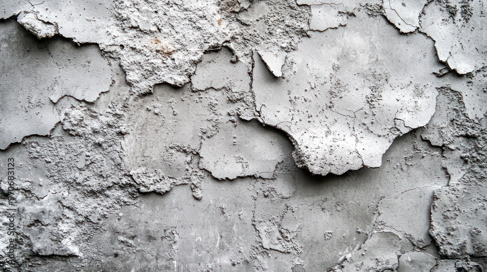 Close-up of Weathered Grey Concrete Wall with Peeling Paint Close-up of Weathered Grey Concrete Wall with Peeling Paint