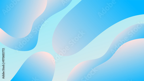 ABSTRACT BLUE BACKGROUND ELEGANT GRADIENT SMOOTH LIQUID COLORFUL DESIGN WITH HNAD DRAWN SHAPES VECTOR TEMPLATE GOOD FOR MODERN WEBSITE, WALLPAPER, COVER DESIGN  photo