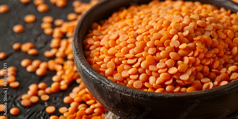 Red Lentils Photo: A Bowl Overflowing with Healthy Legumes Red Lentils Photo: A Bowl Overflowing with Healthy Legumes
