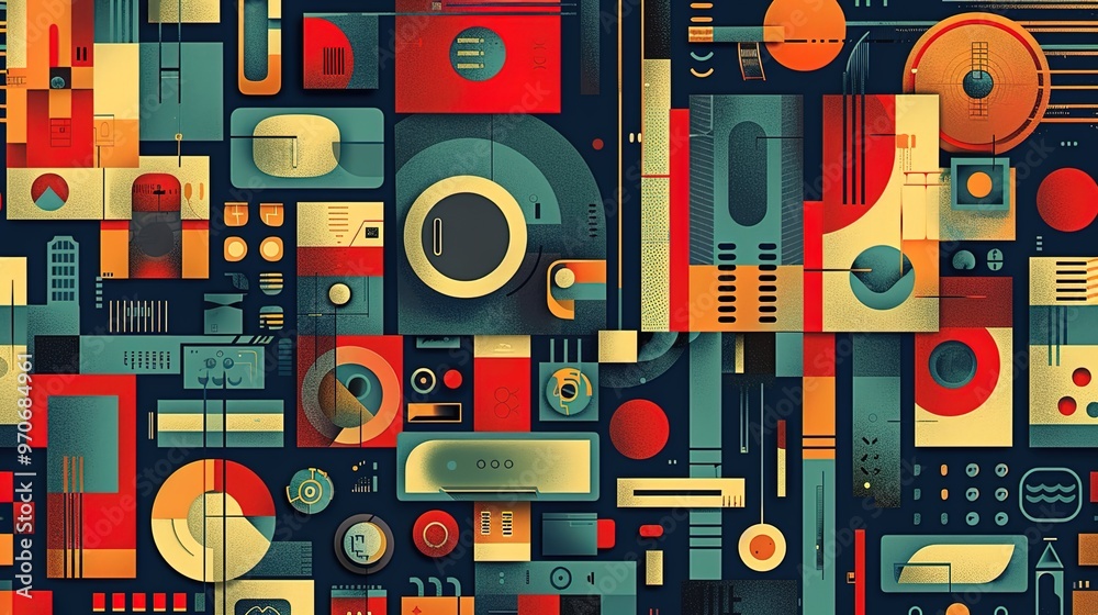 Retro tech pattern wallpaper Retro tech pattern wallpaper