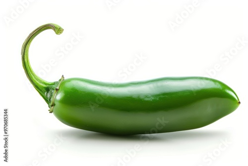 Obraz na płótnie A fresh Serrano pepper isolated on white