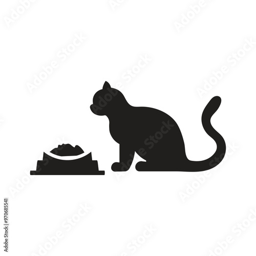 Pet food icon logo silhouette design template illustration