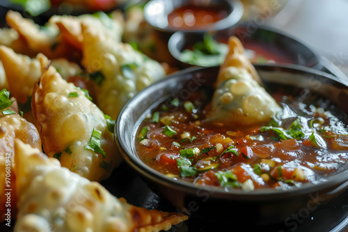 Photo of Delicious Golden Fried Wontons with Dipping Sauces photo