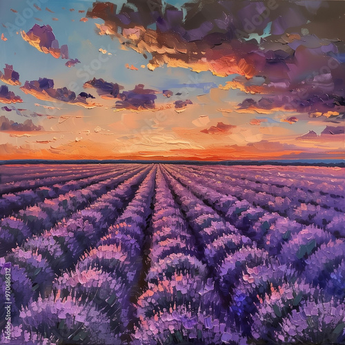 lavender field at sunset