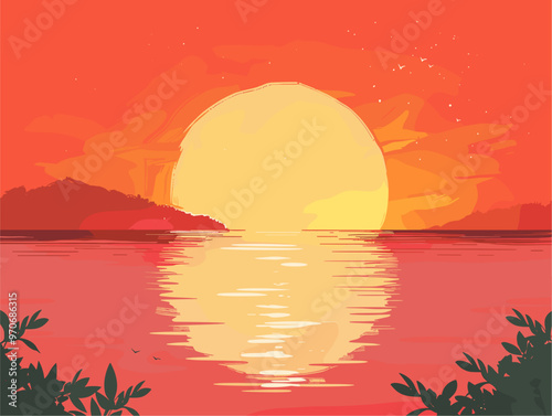 Sunrise Hope and Beauty: A Vibrant Dawn's Embrace Embracing Fresh Starts and Appreciation for Life's Brilliance